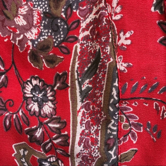 Free People Red Paisley Tunic Mini Dress - Picture 7 of 8